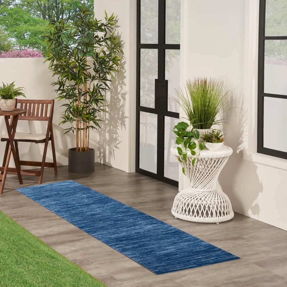 Nourison Nourison Essentials NRE01 Indoor/outdoor Area Rug - Navy Blue 2' x 6'