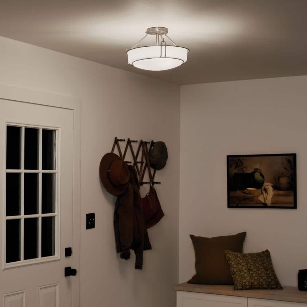 Kichler Lighting Alkire 3 - Light Semi-Flush Mount in  Brushed Nickel