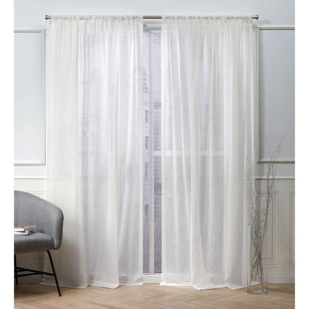 Nicole Miller Nicole Miller Belfry Sheer Rod Pocket Top Curtain Panel (Set of 2)