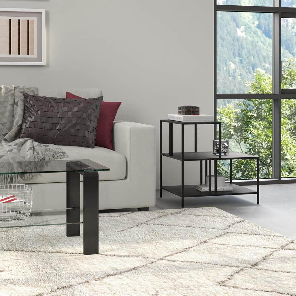 Evelyn&Zoe Cortland 20" Wide Rectangular Side Table, Blackened Bronze