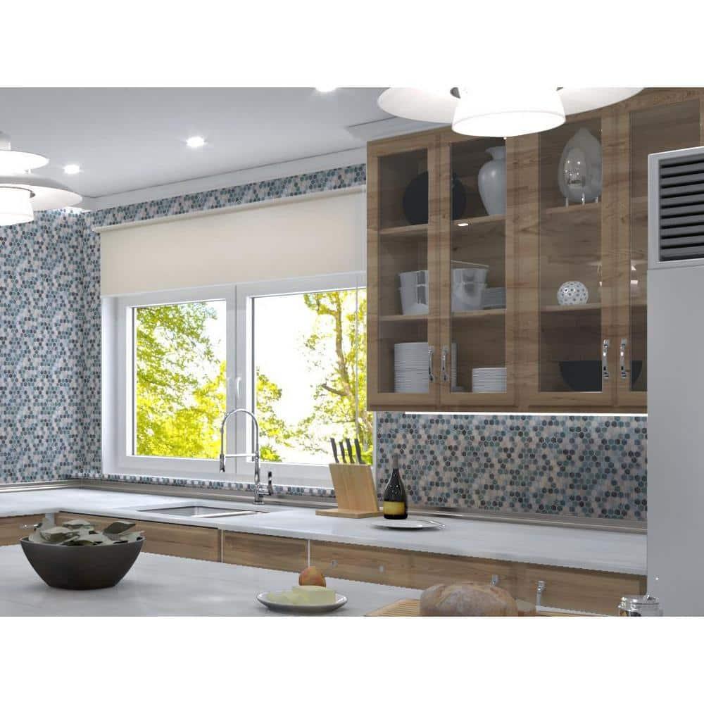 Trillions Hexagon Honeycomb Glass Mosaic Kitchen Backsplash, Bathroom, Shower, Pool, Wall and Floor Tile