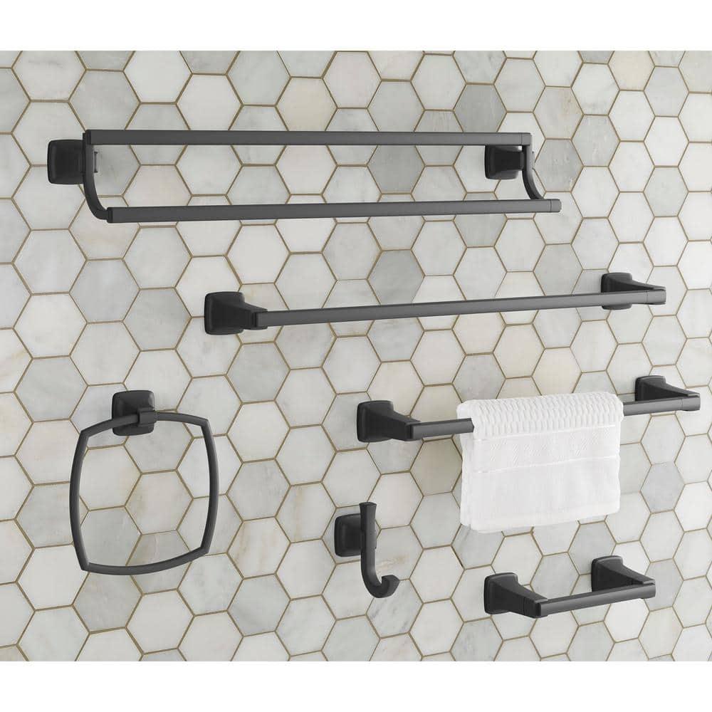 Townsend Wall Mounted Towel Ring in Matte Black