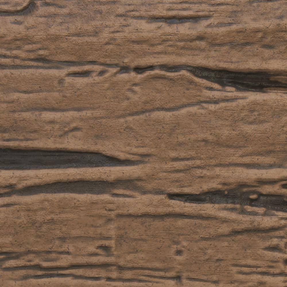 Aged Faux Wood Beam Plank in Dark Brown Finish
