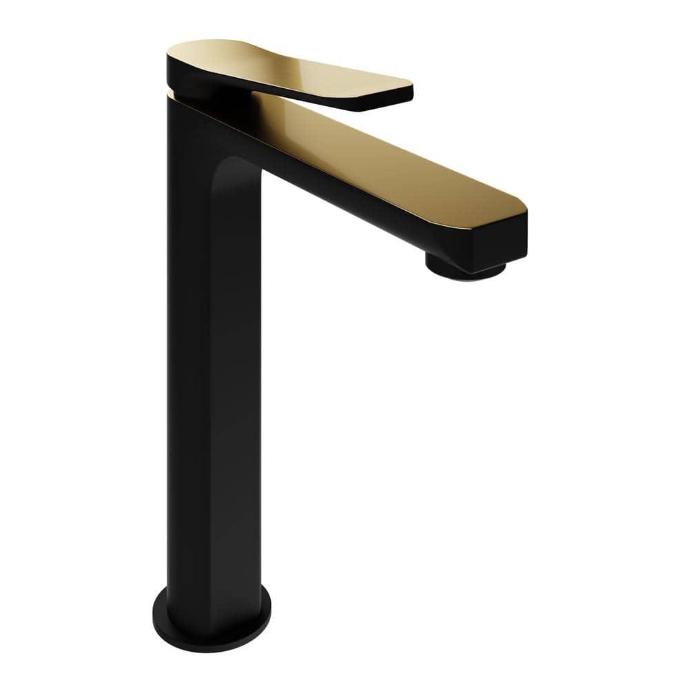 ANZZI Single-Hole Single-handle Bathroom Faucet with Drain Assembly L-AZ901MB-BG