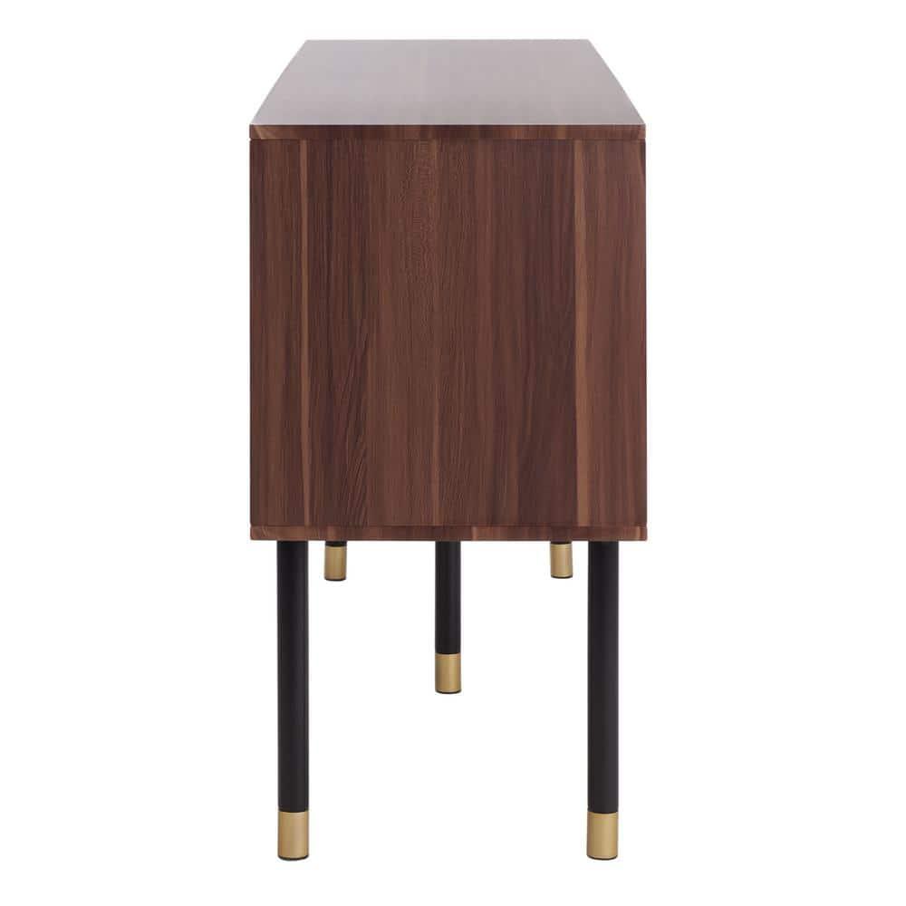 Shiloh Media Stand - White/Walnut - Safavieh