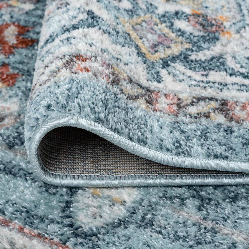 Tayse Wakefield 5 x 8 (ft) Loomed Polypropylene Gray Blue Rectangular Indoor Area rug