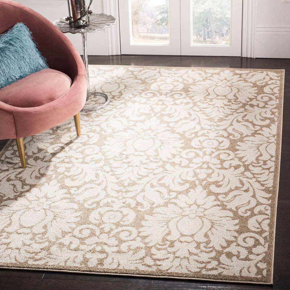 SAFAVIEH Amherst Rosabel Geometric Area Rug, Wheat/Beige, 6' x 9'