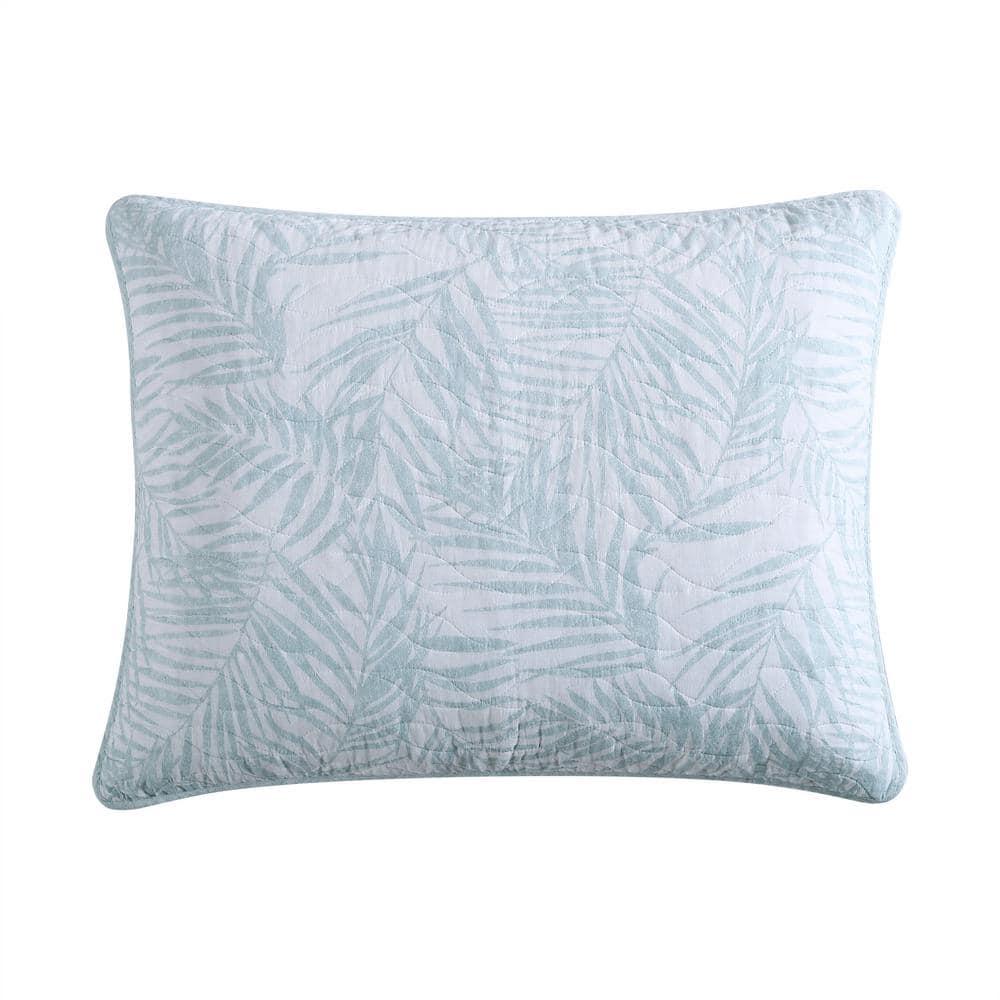 3pc King Palmday Quilt & Sham Set Light Blue - Tommy Bahama: Botanical Pattern, OEKO-TEX Certified
