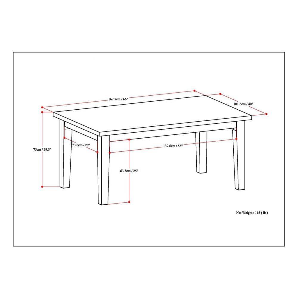 Simpli Home Eastwood Dining Table in Java Brown