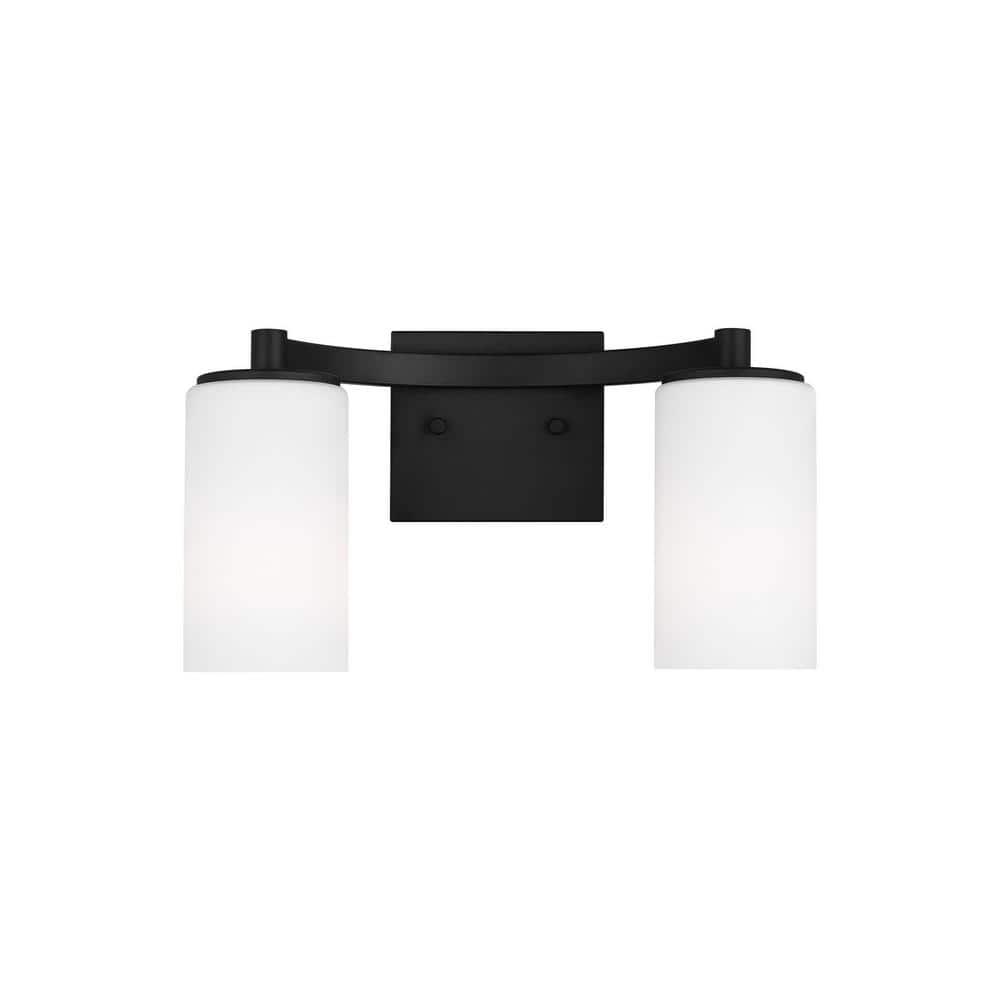 Generation Lighting Hettinger 13.5-in 2 -Light Matte Black Transitional Vanity light