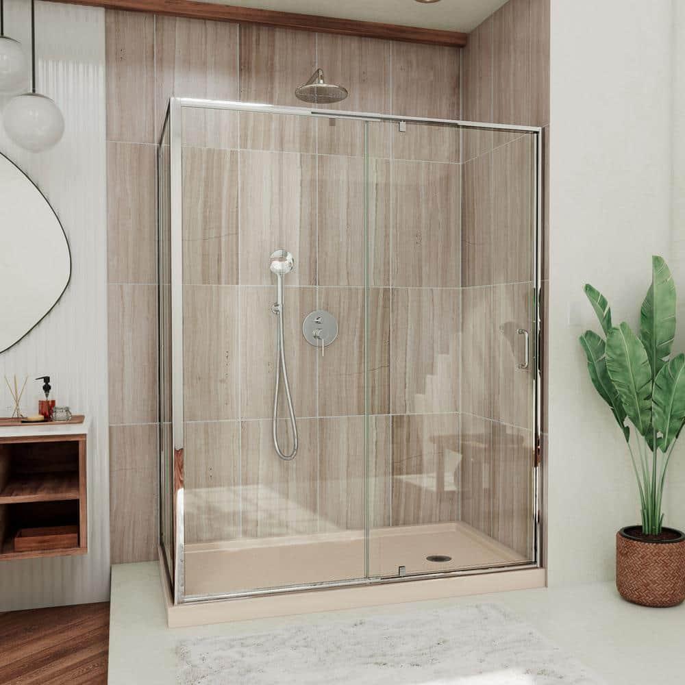 Flex 48" x 74.75" Rectangle Pivot Shower Enclosure with Base Included