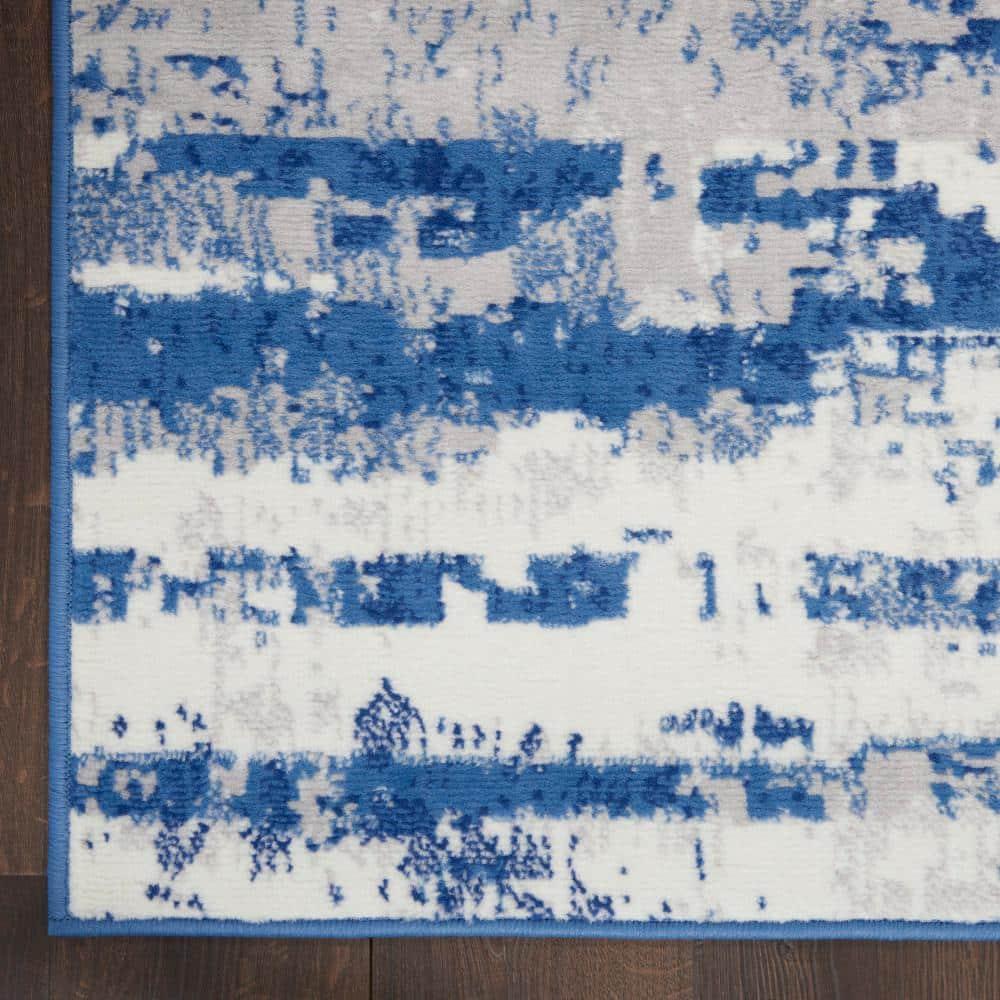 Nourison Whimsicle WHS06 Indoor only Area Rug - Ivory Navy 2' x 8'