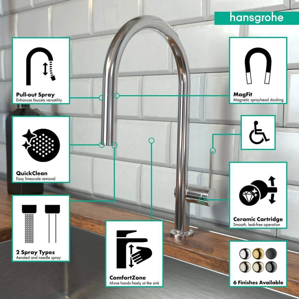 hansgrohe Talis N HighArc Kitchen Faucet, O-Style 2-Spray Pull-Down, 1.75 GPM
