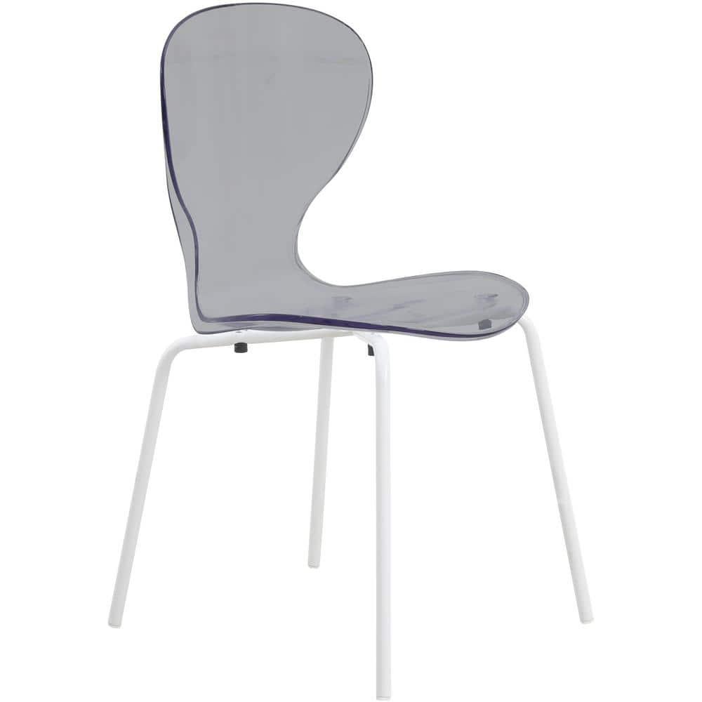 Ivy Bronx Edenfield Dining Chair with Curved Back and Waterfall Edge Seat White Powder-Coated Metal Legs