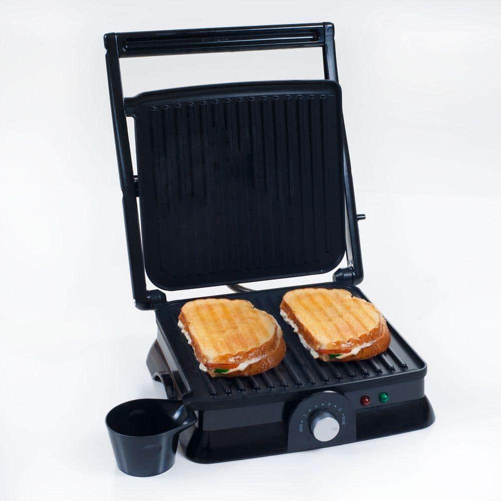 Chef Buddy Panini Press Indoor Electric Grill - 1400-Watt Gourmet Sandwich Maker with Nonstick Plates