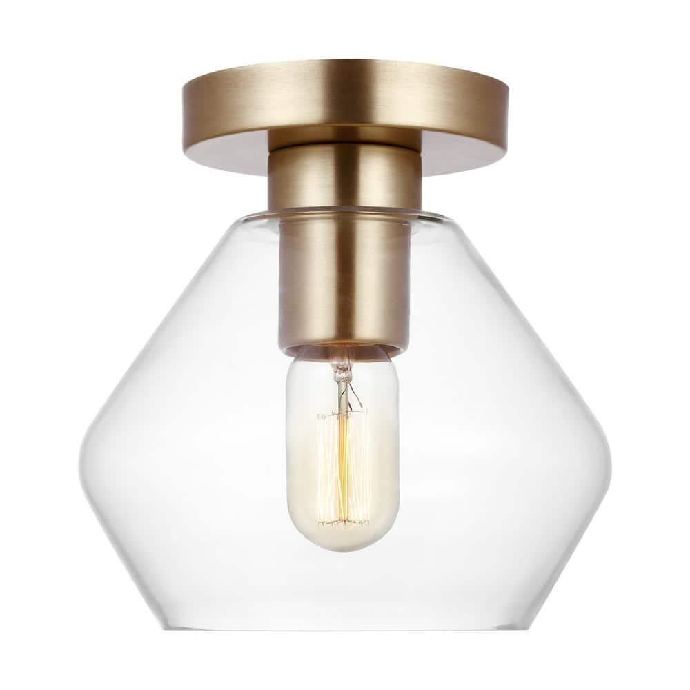 Rooks Single Light Glass Semi Flush Mount