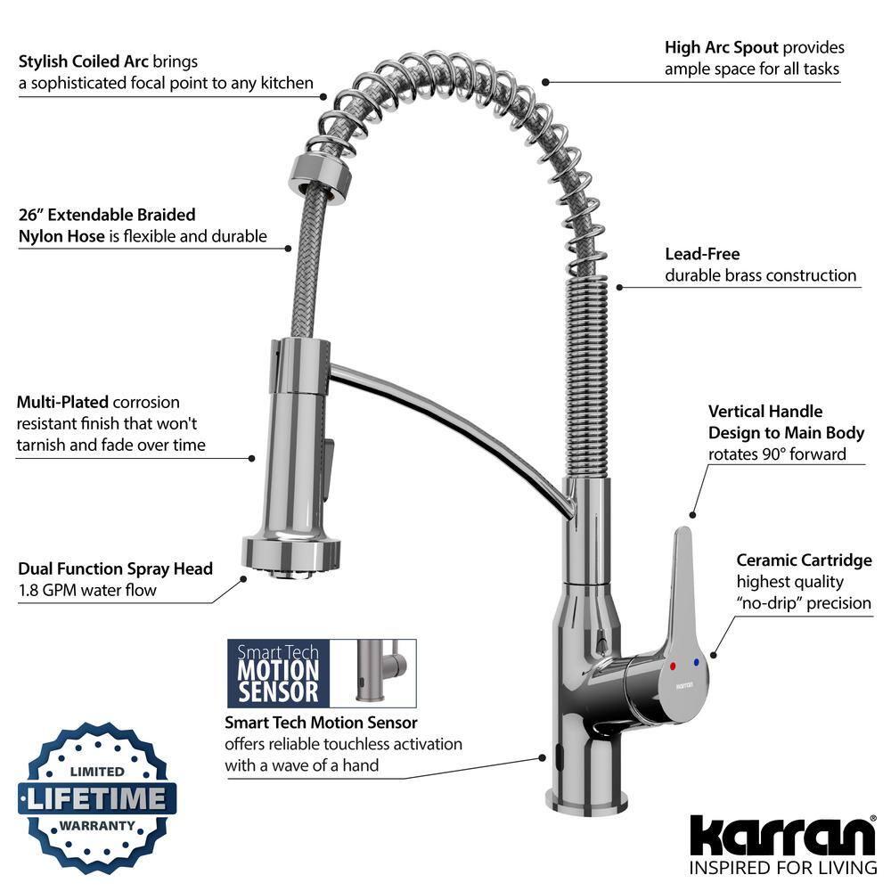 Karran KKF215C Karran Scottsdale Pull Down Touchless Kitchen Faucet