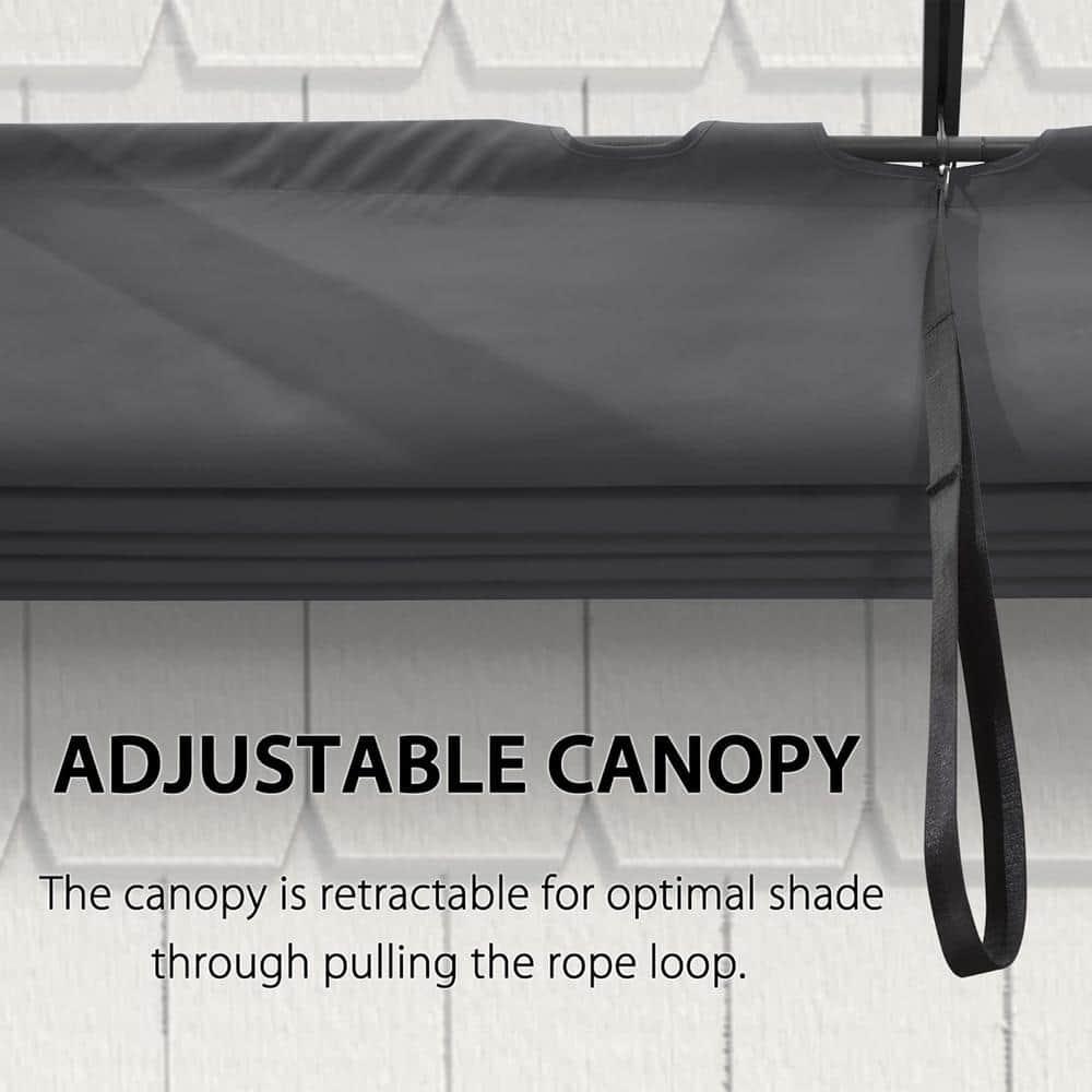 PURPLE LEAF Pergola 9.5' X 13' Outdoor Retractable Pergola Against The Wall with Sun Shade Canopy Aluminum Patio Pergola for Porch Garden Yard, Gray