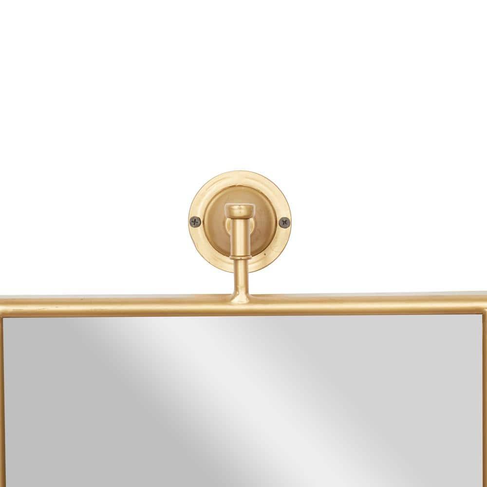 DecMode 14" x 28" Gold Dimensional Wall Mirror