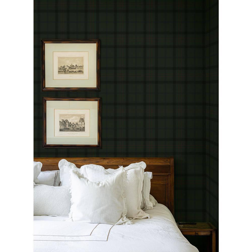 NextWall Greenery Tailor Plaid Peel and Stick Wallpaper - 20.9 in. W x 18 ft. L Roll