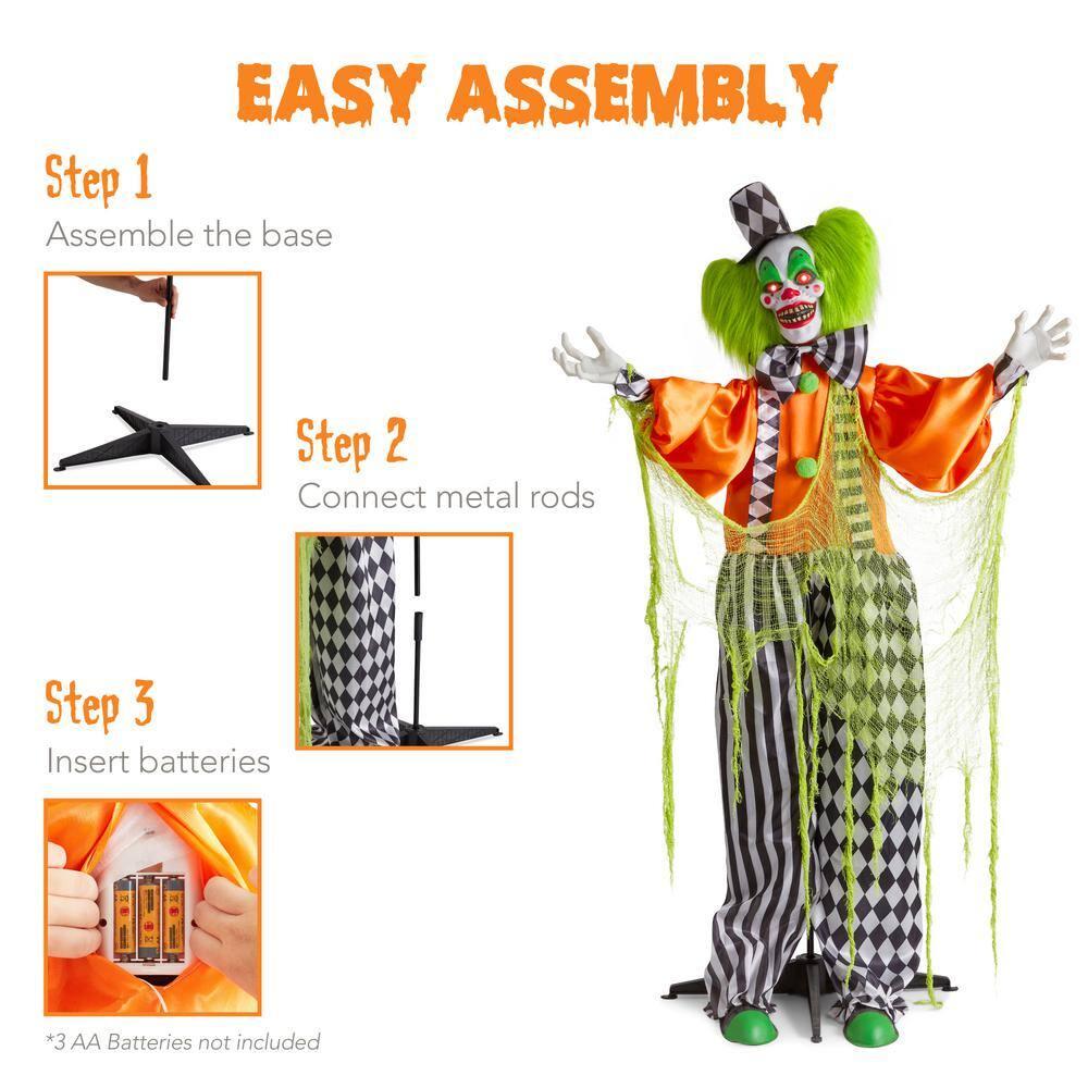 Best Choice Products Funhouse Freddy The Motion Activated Animatronic Killer Clown Halloween Prop w/ Pre-Recorded Lines
