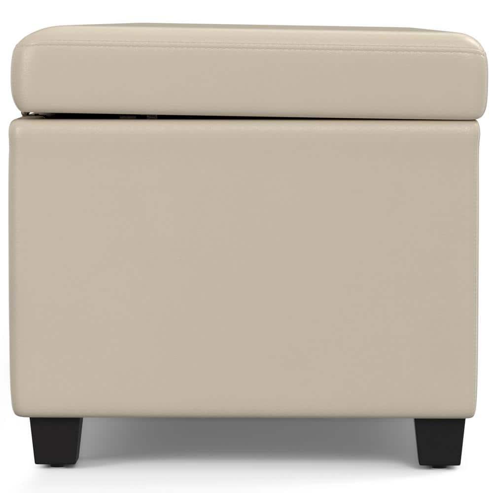 Simpli Home Avalon 54"W Upholstered Storage Ottoman Bench with Interior Storage and Safety Hinges