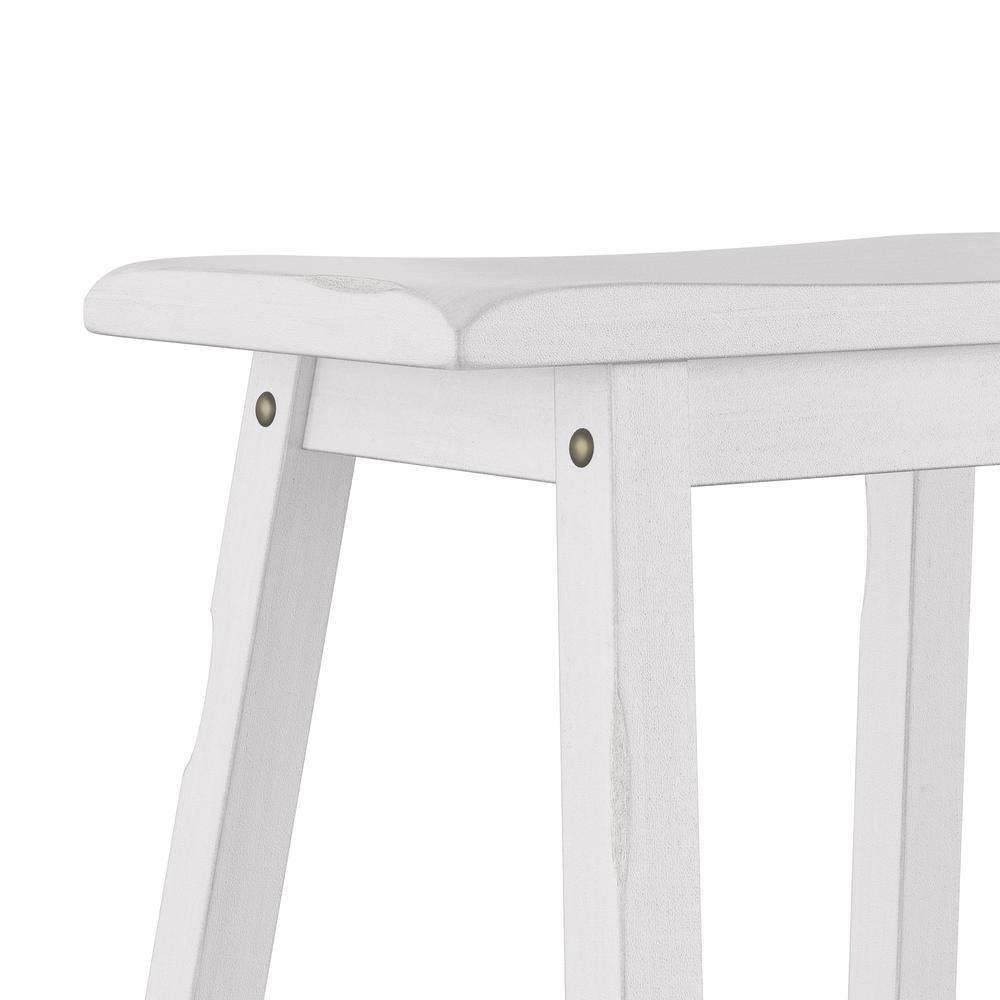 Hillsdale Furniture Moreno Backless 24" NonSwivel Counter Height Barstool Sea White: Wooden Kitchen Stool, Fixed Height