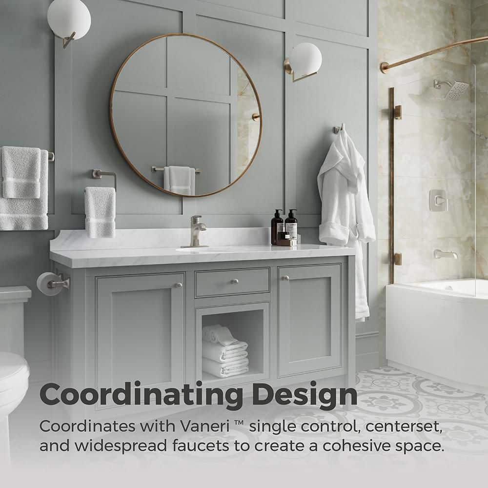 Pfister Vaneri Towel Ring, Hand Towel Holder for Bathroom, Wall-Mounted, Screw-In, Spot Defense Brushed Nickel Finish, BRBVRI0GS