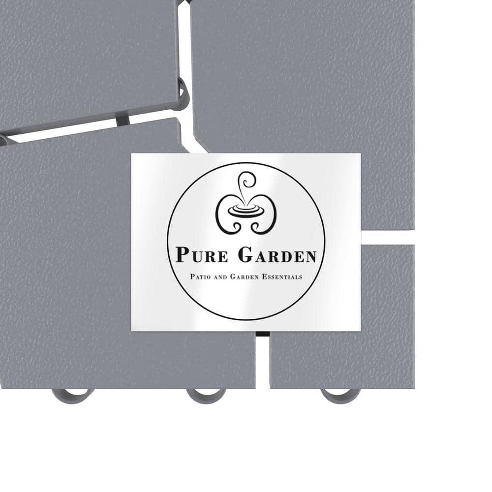 Pure Garden 6-Pack of Interlocking Weather-Resistant Deck Tiles (Gray)