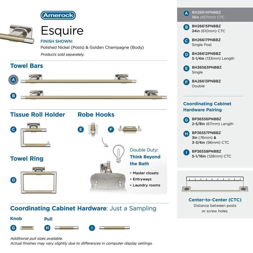 Esquire 22.68" Wall Mounted Towel Bar