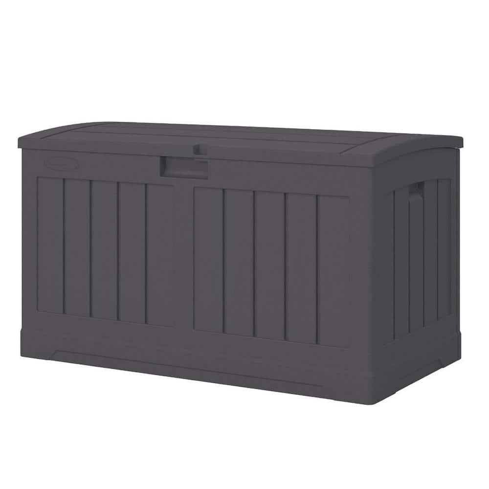 Suncast Suncast 50 Gallon Plastic Deck Box with Molded Lockable Feature for Home, Gray
