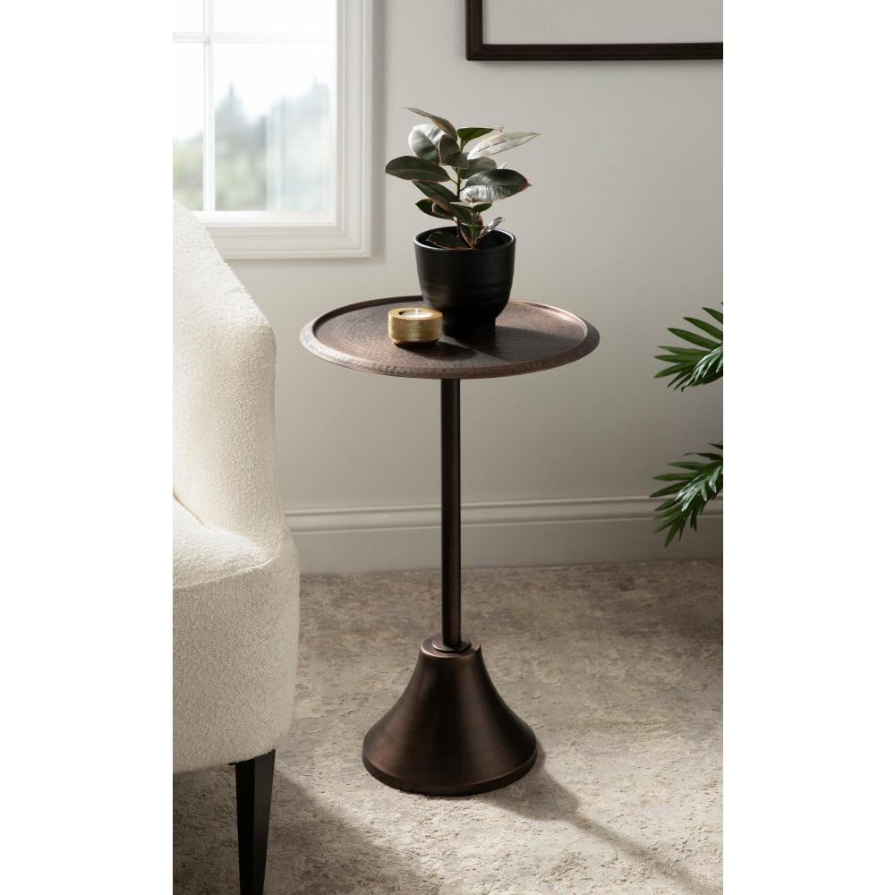 Kate and Laurel Sanzo Round Metal Side Table, 15x15x24, Bronze