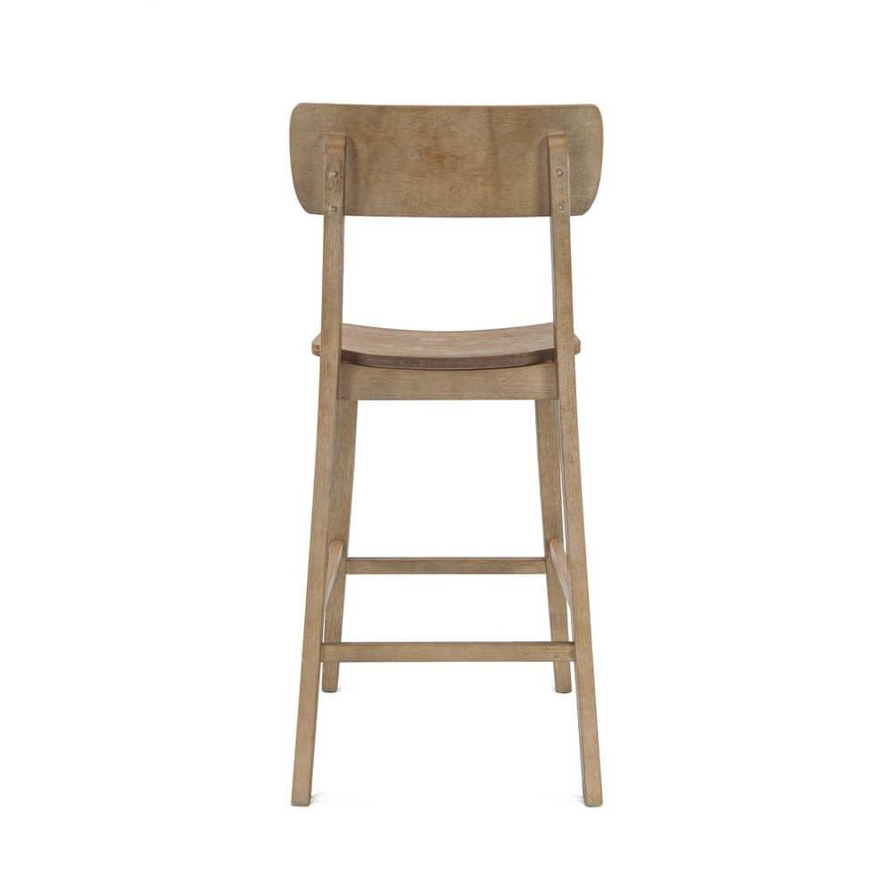 29" Torino Barstool Barnwood - Boraam: Solid Wood, Molded Seat, Footrests, Rustic Style