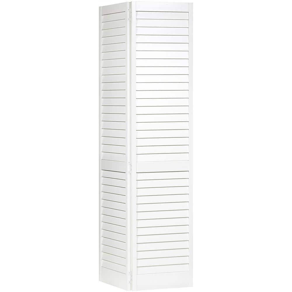 Plantation Louver Louver White Solid Pine Core Bi-fold Door