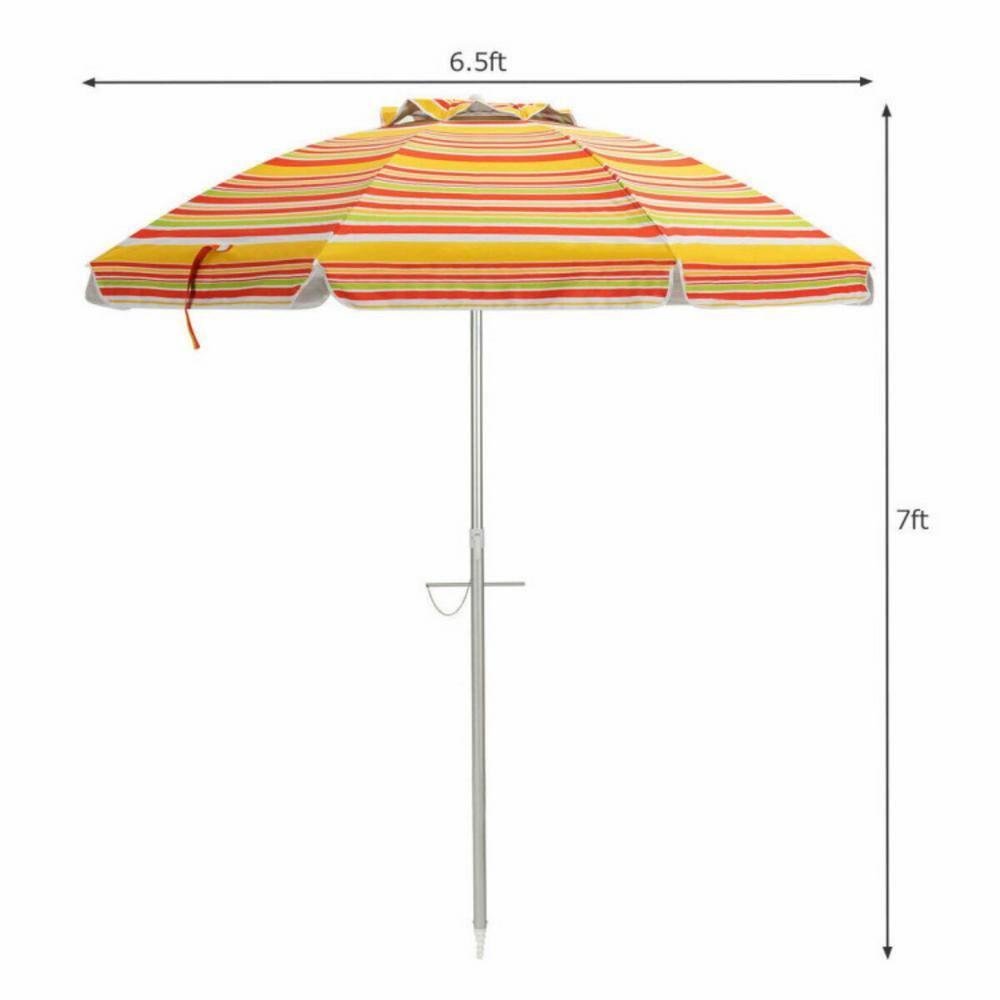 Topcobe 6.5 Feet Patio Beach Umbrella with Waterproof Polyester Fabric, Sunbrella Umbrella Outdoor Patio, Orange