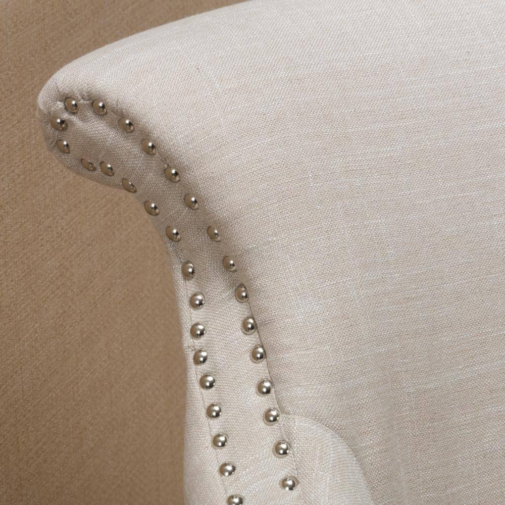 Filmore Light Beige Polyester Arm Chair (Set of 1)