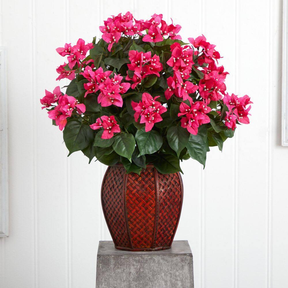 Nearly Natural Bougainvillea with Vase Silk Plant