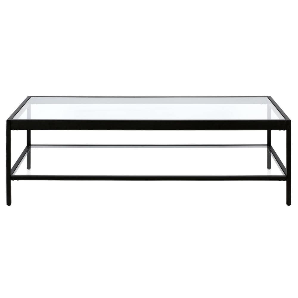 Evelyn&Zoe Alexis 54" Wide Rectangular Coffee Table, Blackened Bronze