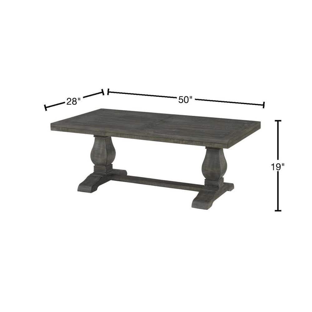 Martin Svensson Home Napa Pedestal Solid Wood Coffee Table, Grey
