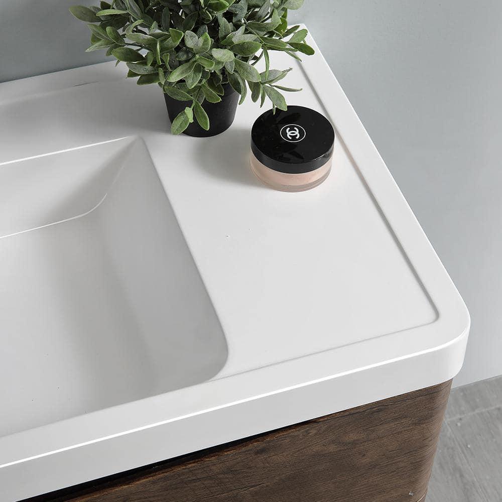 Tuscany 24" Wall Mount Modern Bathroom Vanity with Integrated Single Sink - Faucet Not Included