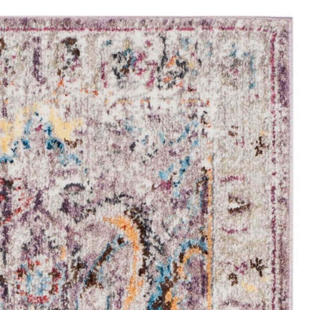 Safavieh Bristol Gretchen 2 x 6 (ft) Loomed Polyester Lavender/Light Gray Rectangular Indoor Distressed/Overdyed Vintage Runner rug