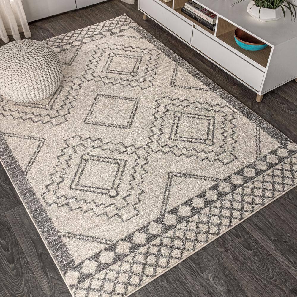 JONATHAN Y Amir Moroccan Beni Souk Cream/Gray 9 ft. x 12 ft. Area Rug
