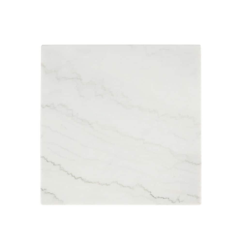 Furniture of America Dorth Marble Top Square Coffee Table, White and Black