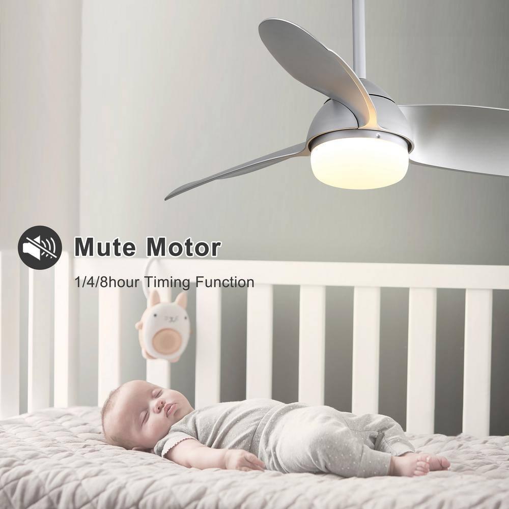 42 Inch Indoor Ceiling Fan with Light 3 Blades 6 Speed Remote Control Reverse Airflow For Living Room, Bedroom, Patios,Nickel