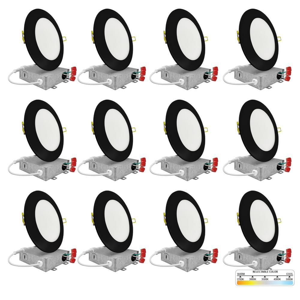 Panel Downlight 6'' Selectable Color Temperature Dimmable Air-Tight IC Rated LED Canless Recessed Lighting Kit