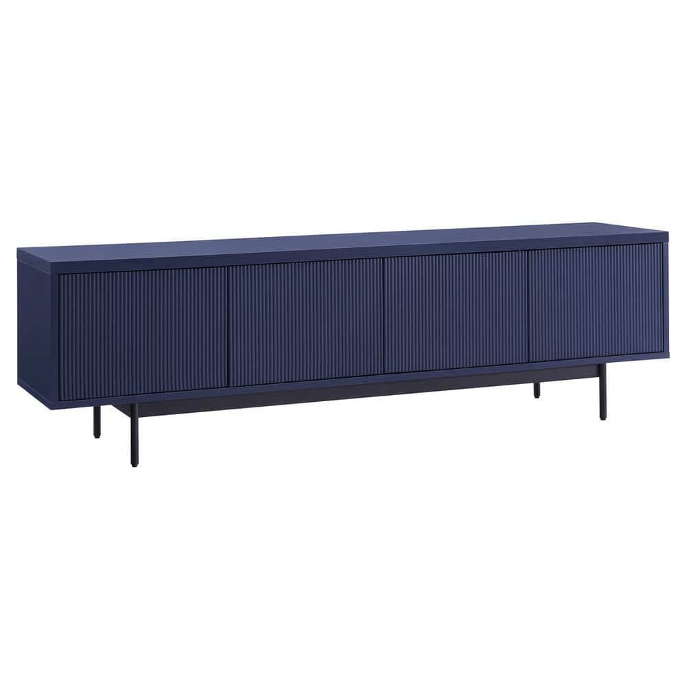 Evelyn&Zoe Whitman Rectangular TV Stand for TV's up to 75", Dark Blue