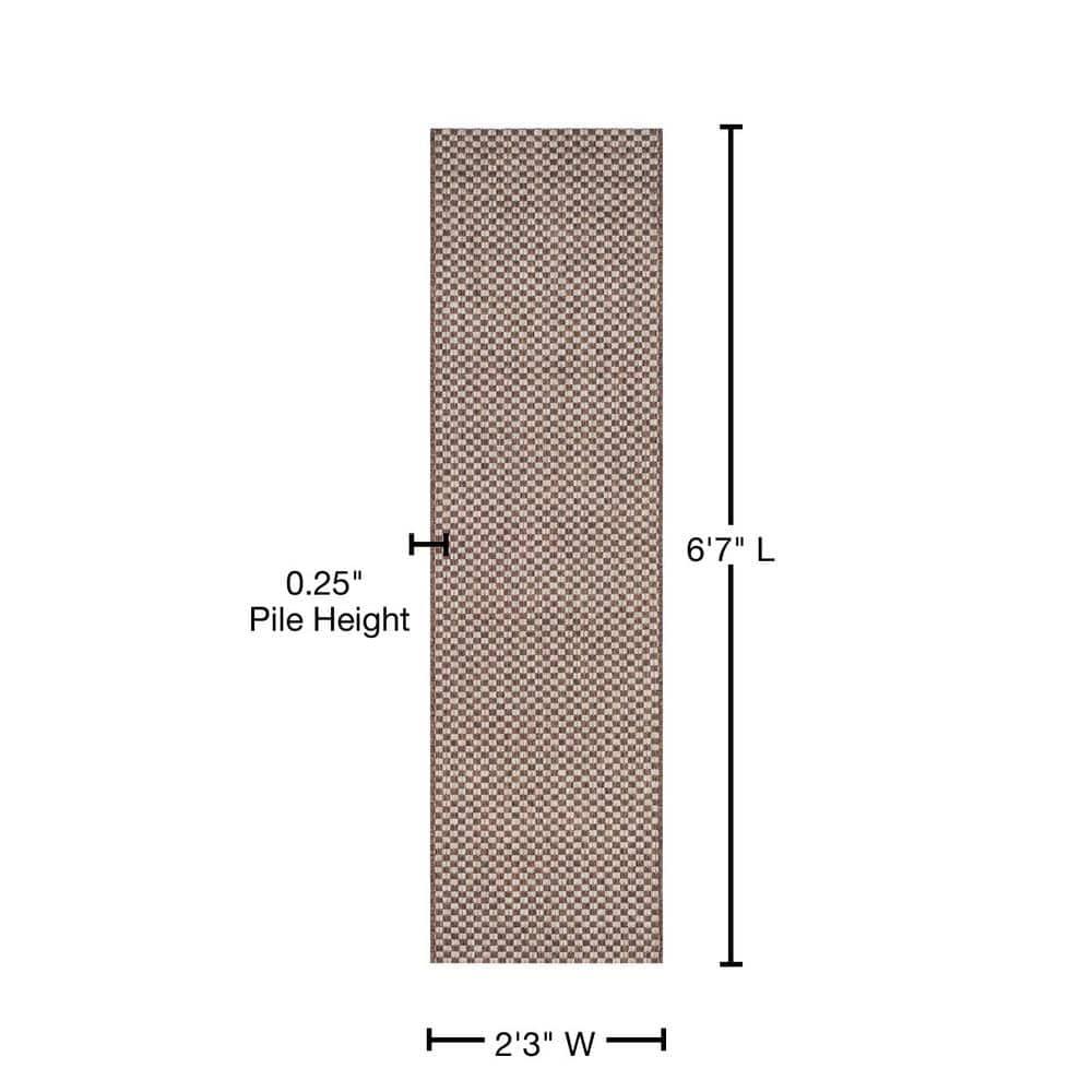 Courtyard CY8653 Power Loomed Indoor and Outdoor Runner Rug - Light Brown/Light Grey - 2'3"x6'7" - Safavieh