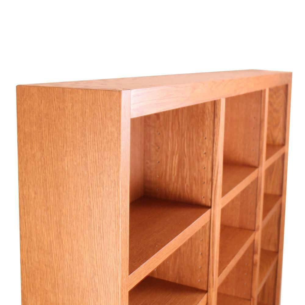 Winston Porter Aliette Triple Wide Wood Bookcase, 18 Bookshelf, 84 inch Tall Storage and Display Bookshelf for Home Office and Living Room