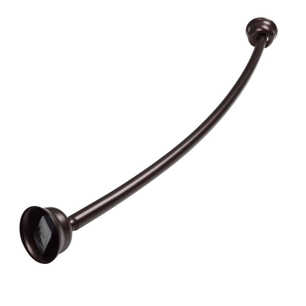 Utopia Alley Utopia Alley Rustproof Fixed Mount Single Curved Shower Rod, Aluminum, adjustable from 45" to 72" Wide