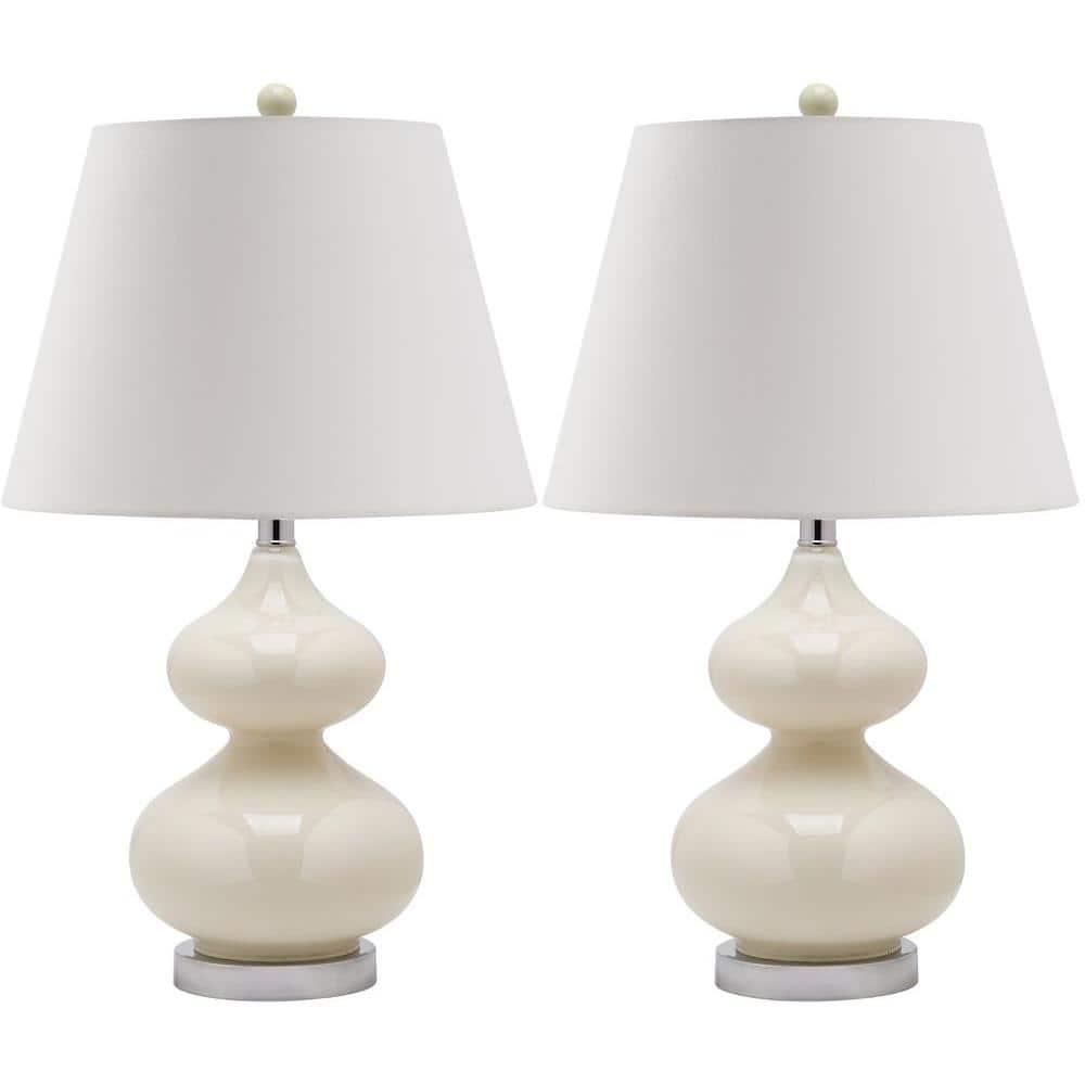 Eva Double Gourd Table Lamp (Set of 2) - 24 Inch Height - LIT4086 - Light Grey - Safavieh